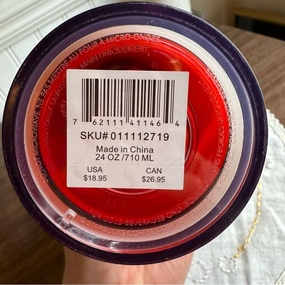 Starbucks Summer 2020 Red & White Clear Cold Cup Tumbler With Green Lid & Straw - Picture 8 of 10